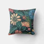レトロエレガントカラフル春の花#14 クッション (裏面)