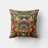 レトロエレガントカラフル春の花#9 クッション (裏面)