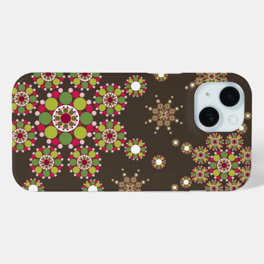 レトロエレガントクリスマススタードットパターンホリデー Case-Mate iPhoneケース (裏面 (横))