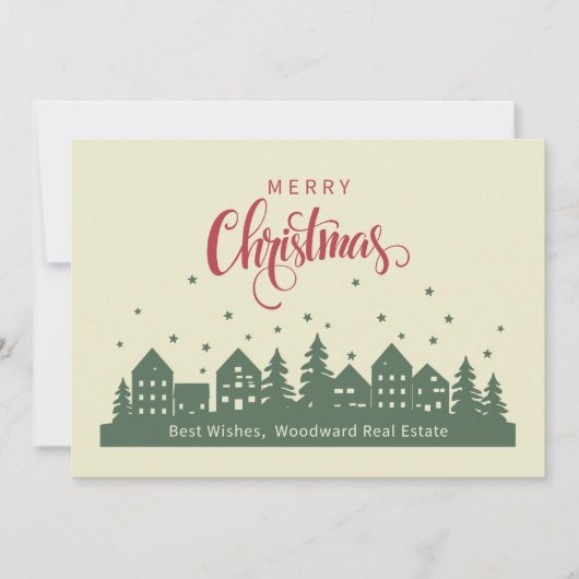 レトロエレガントクリスマスホーム | 不動産仲介業者カスタマイズ サンキューカード (正面)