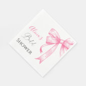 レトロエレガントコケットピンクボウブライダルシャワー スタンダードランチョンナプキン (角)