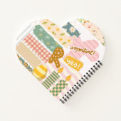 レトロエレガントコラージュアートガーリースクラップブックパターン ノートブック (裏面)