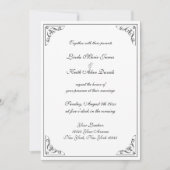 レトロエレガントスタイルフ渦巻形のラ縁ど結婚ス 招待状 (正面)