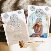 レトロエレガントディスコ溝ブライダルシャワー写真 招待状