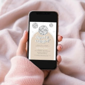 レトロエレガントディスコ溝ブライダルシャワー写真 招待状