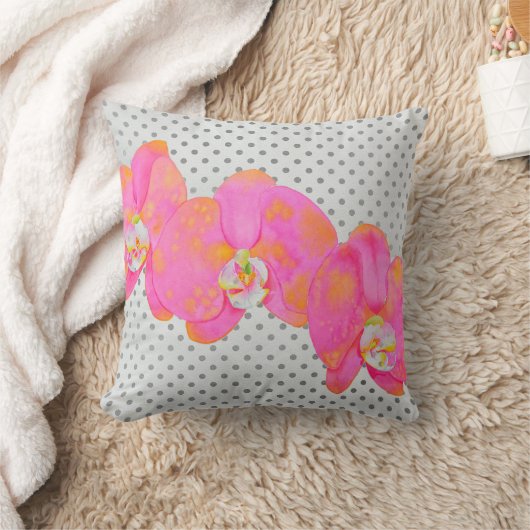 レトロエレガントピンクウォーター色の蘭水玉模様 クッション (ブランケット)