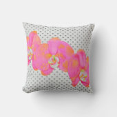 レトロエレガントピンクウォーター色の蘭水玉模様 クッション (正面)
