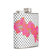 レトロエレガントピンクウォーター色の蘭水玉模様 フラスク (右)