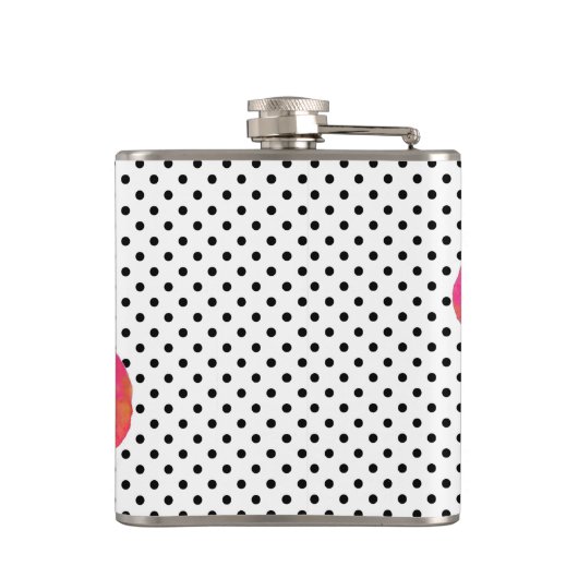 レトロエレガントピンクウォーター色の蘭水玉模様 フラスク (裏面)