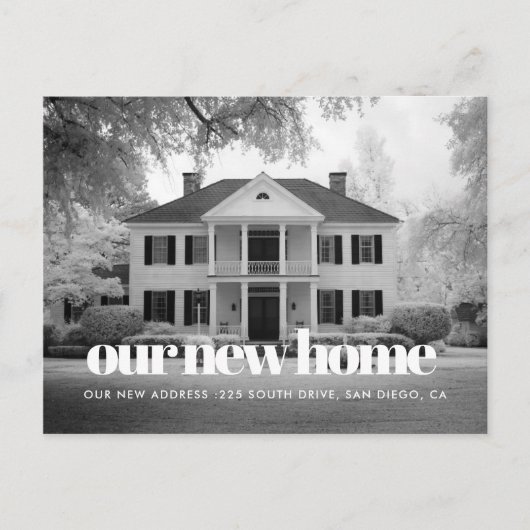 レトロエレガントフォント写真の動きの発表 ポストカード (正面)