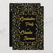 レトロエレガントフローラの卒業招待 シーズンカード (正面/裏面)