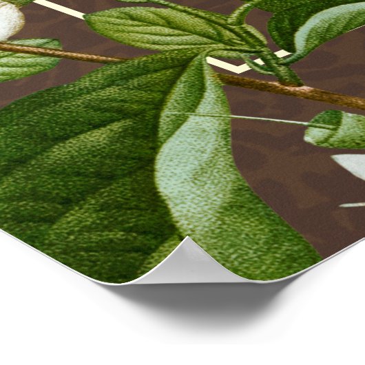 レトロエレガントフローラ名前をカスタムする文字ギフトブラウン ポスター (角)