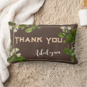 レトロエレガントフローラ名前をカスタムする文字ギフトブラウン ランバークッション (ブランケット)