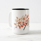 レトロエレガントフローラ母マグギフト ツートーンマグカップ (正面左)