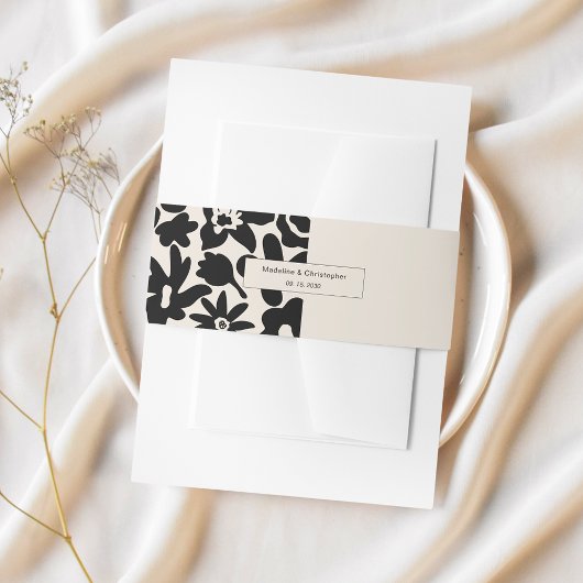 レトロエレガントフローラ結婚式招待状ベリーバンド 招待状ベリーバンド