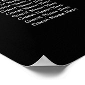 レトロエレガントブラック結婚シーティングチャート ポスター (角)