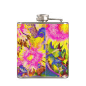 レトロエレガントボホの水彩ひまわり畑 フラスク (裏面)