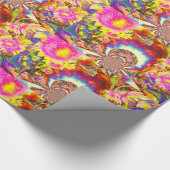 レトロエレガントボホの水彩ひまわり畑 ラッピングペーパー (角)