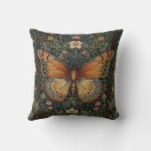 レトロエレガントボホバタフライ植物緑 クッション (裏面)