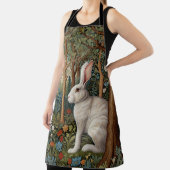 レトロエレガントボホホワイトラビットウッドランドフローラ エプロン (インサイチュ)
