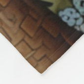 レトロエレガントボホホワイトラビットウッドランドフローラ フリースブランケット (角)