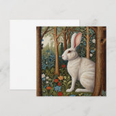 レトロエレガントボホラホワイトアビットウッドランドフローラ 招待状 (正面/裏面)