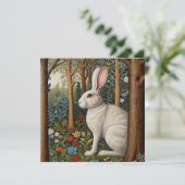 レトロエレガントボホラホワイトアビットウッドランドフローラ 招待状 (スタンド正面)