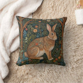 レトロエレガントボホーラビットウッドランドフローラ クッション (ブランケット)