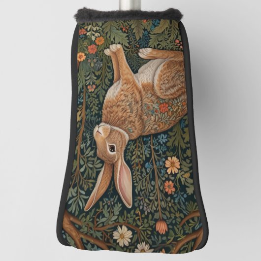 レトロエレガントボホーラビットウッドランドフローラ ゴルフヘッドカバー (回転90)