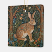 レトロエレガントボホーラビットウッドランドフローラ セラミックオーナメント (左)