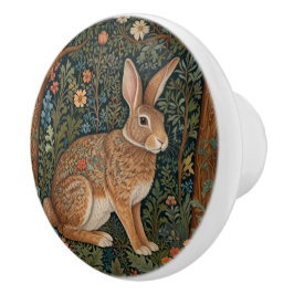 レトロエレガントボホーラビットウッドランドフローラ セラミックノブ