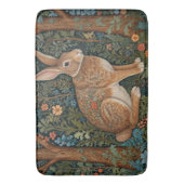 レトロエレガントボホーラビットウッドランドフローラ バスマット (正面縦)