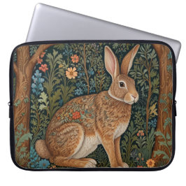 レトロエレガントボホーラビットウッドランドフローラ ラップトップスリーブ