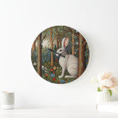 レトロエレガントボホーラビットウッドランドフローラ ラージ壁時計 (ホーム)