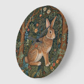 レトロエレガントボホーラビットウッドランドフローラ ラージ壁時計 (傾斜)