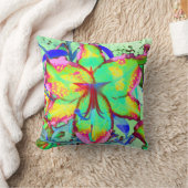 レトロエレガントボホ抽象芸術グリーンピンクフローラ クッション (ブランケット)