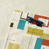 レトロエレガントミッドセンチュリーのレトロ幾何学模様 ビーチタオル (インサイチュ)