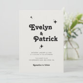 レトロエレガントミニマル結婚リスト 招待状 (スタンド正面)