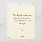 レトロエレガントヴィンテージサンタクロースクリスマスツリー シーズンカード (裏面)