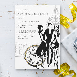 レトロエレガント大晦日パーティー 招待状