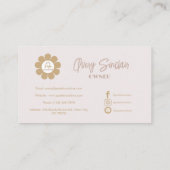 レトロエレガント赤面ピンクビジネス 名刺 (裏面)