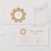 レトロエレガント赤面ピンクビジネス 名刺 (正面/裏面)