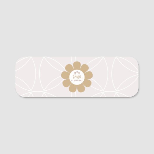 レトロエレガント赤面ピンクビジネス 名札 (正面)