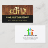 レトロエレガント金ゴールド手利具モチーフ大工 名刺 (正面/裏面)