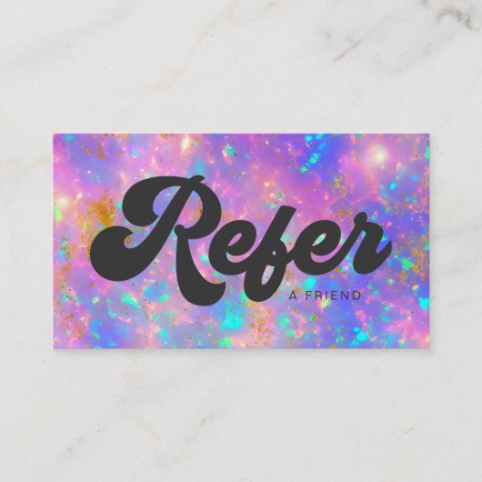 レトロエレガント金ゴールド火災オパール石参照の参照 名刺 (正面)