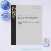 レトロエレガント金ゴールド花渦巻黒 チラシ (シングル)