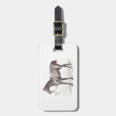 レトロエレガント馬術馬版木、銅版、版画 ラゲッジタグ (正面縦)