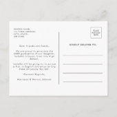 レトロエレガント高校卒業発表 案内ポストカード (裏面)