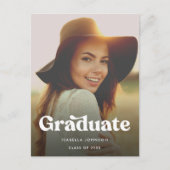 レトロエレガント高校卒業発表 案内ポストカード (正面)