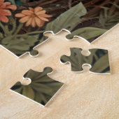 レトロエレガント（昆虫）マルハナバチボホ植物学フローラ ジグソーパズル (側面)